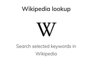 Wikipedia lookup